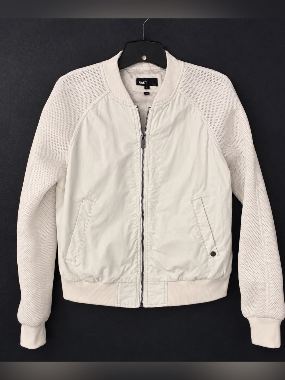 William Rast White Bomber Jacket Size SP Streetwear